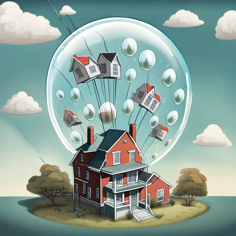 Visual representation of "the bubble bursts" - A situation cannot continue as it is because it's based on illusion or false beliefs.