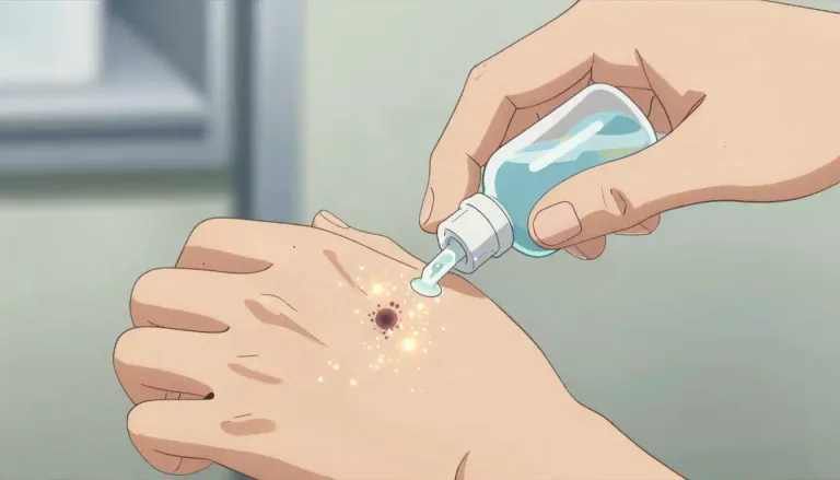 Visual representation of "antiseptic" - Helpful in stopping or slowing the growth of bacteria, viruses, or other harmful organisms.