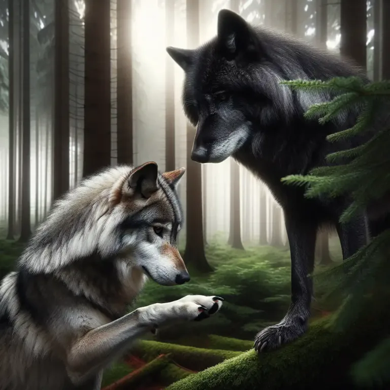 Visual representation of "submissive" - In the context of animal behavior, an animal willing to obey or be controlled by another animal.