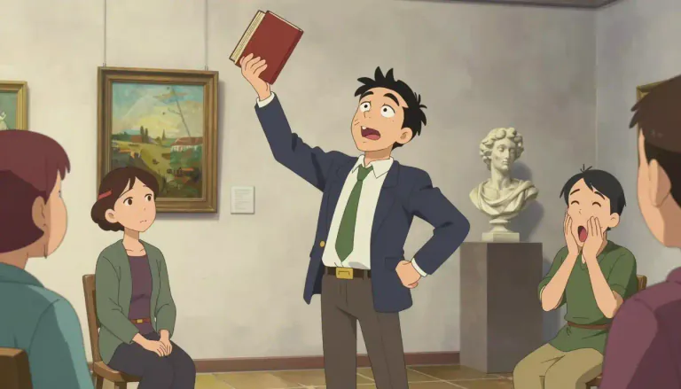Visual representation of "pretentious" - Trying to appear or sound more important or clever than you are, especially in matters of art and literature