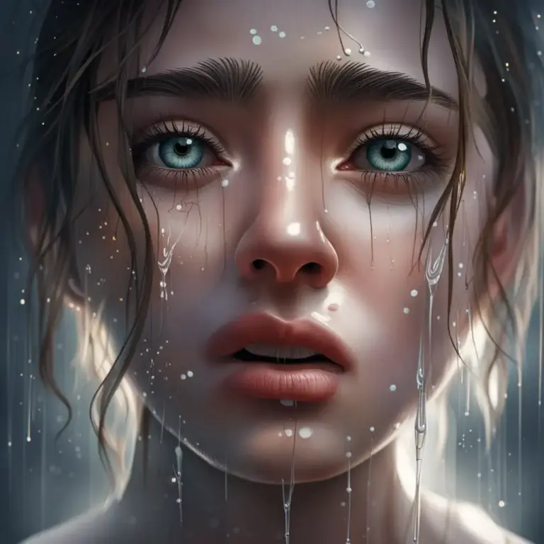 Visual representation of "blink away" - Trying to clear away tears or something from your eyes by blinking.