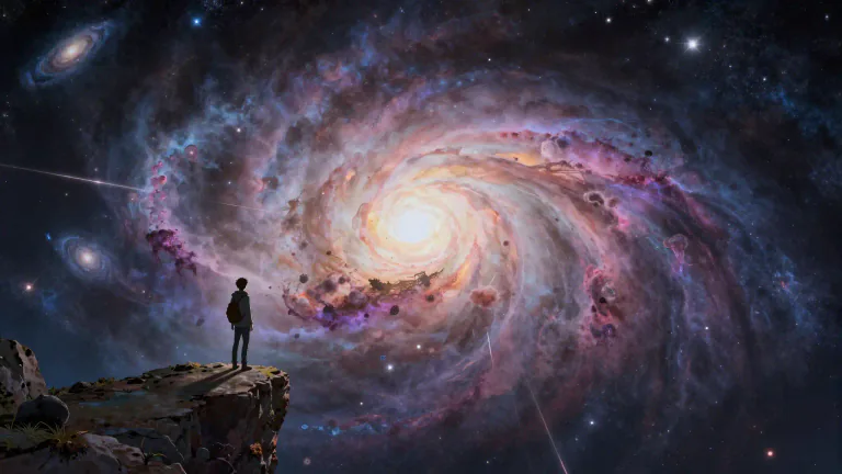 Visual representation of "measureless" - Having no limit or end; beyond measurement or calculation.
