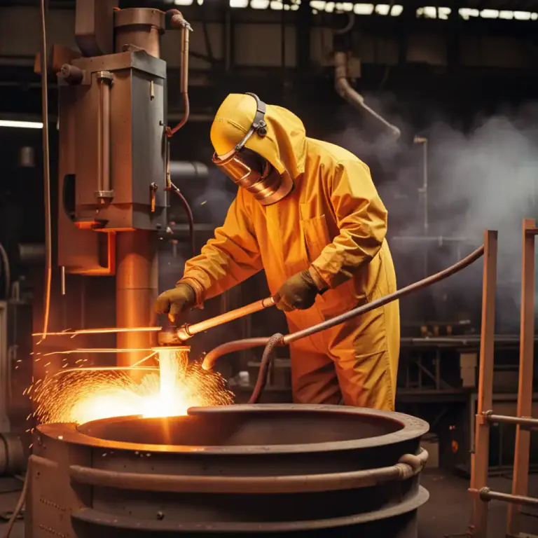 Visual representation of "rabble" - A tool consisting of a large bar with a hooked end, used in a smelting furnace