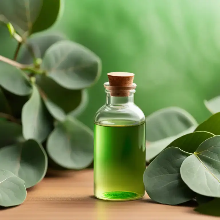 Visual representation of "eucalyptus" - An essential oil obtained from the leaves of eucalyptus trees, used for its medicinal properties.