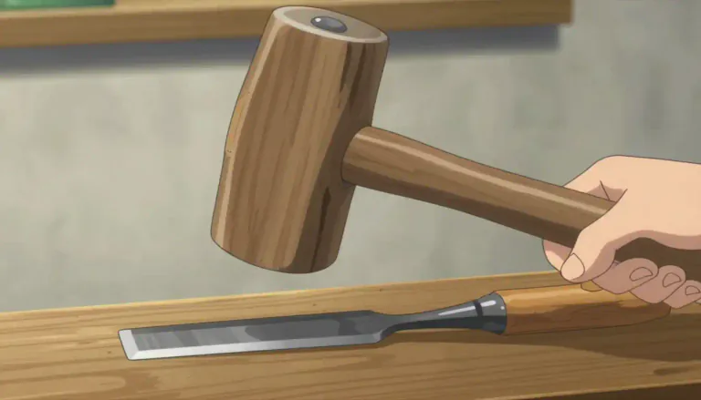 Visual representation of "mallet" - A hammer with a large, usually wooden head, used especially for hitting a chisel