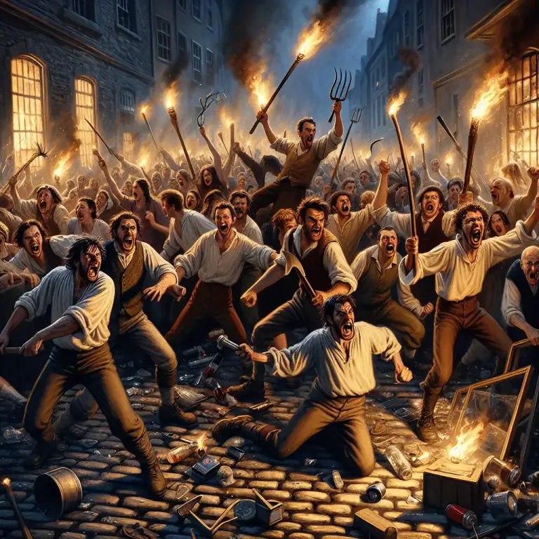 Visual representation of "ravening" - Showing wild violence or rage