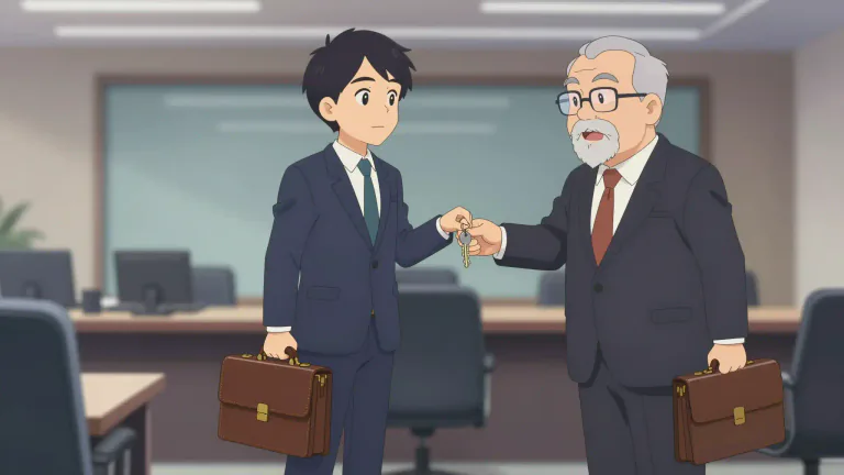 Visual representation of "successor" - A person or thing that follows or takes the place of someone or something else