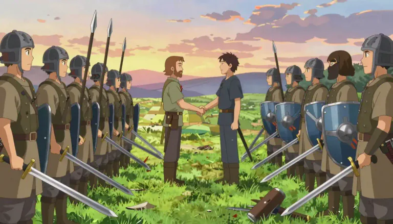 Visual representation of "truce" - A temporary stop in fighting agreed by both sides