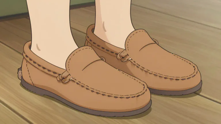 Visual representation of "moccasin" - A type of shoe made from soft leather with a flexible sole.