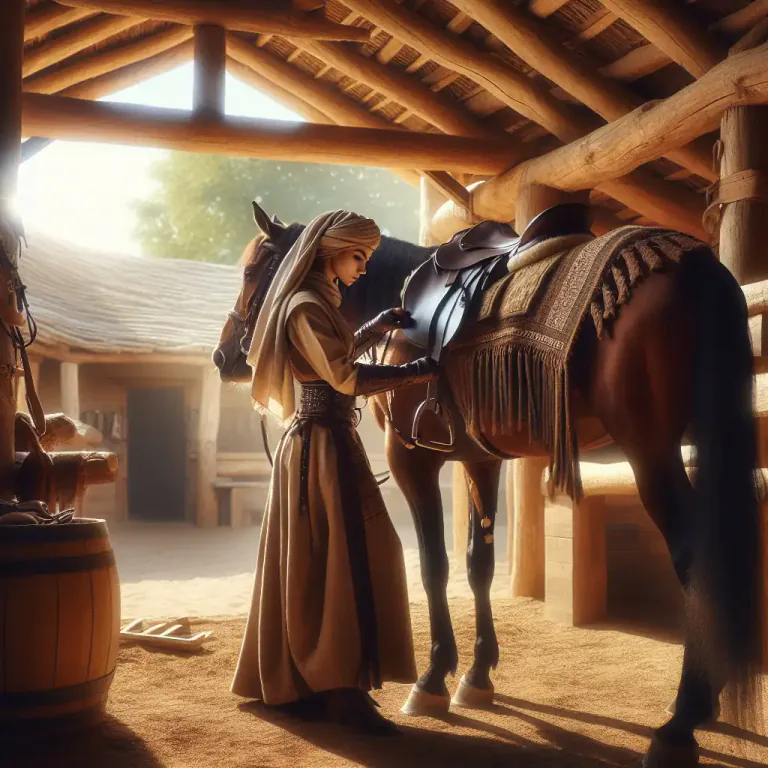Visual representation of "cinch" - A strap used to fasten a saddle on a horse