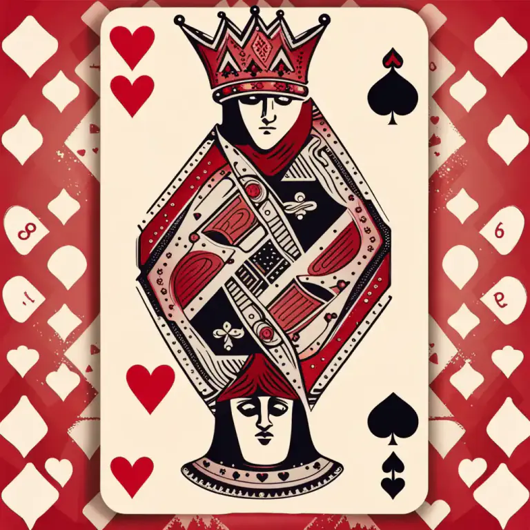 Visual representation of "king" - A playing card carrying one figure of a king