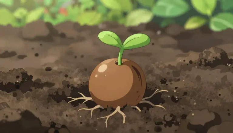 Visual representation of "seed" - A small object produced by a plant from which a new plant can grow.