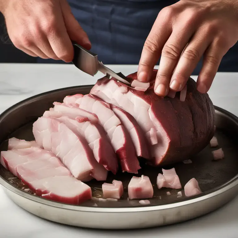 Visual representation of "lard" - To put lard on or in food.