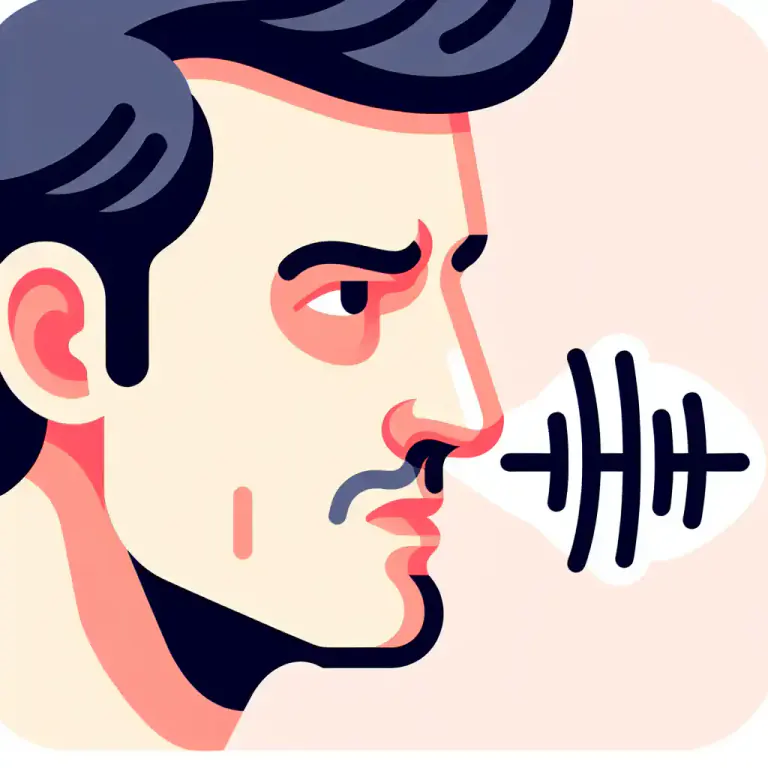 Visual representation of "nasal" - A speaking in a way that the breath passes through the nose
