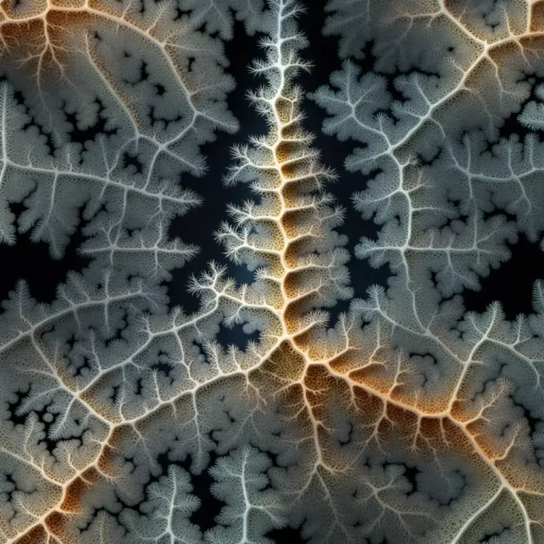 Visual representation of "dendritic" - Referring to a crystal that branches out in tree-like shape