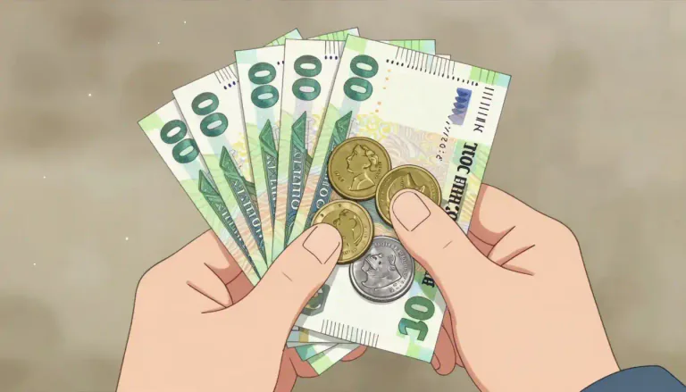 Visual representation of "cash" - Money in the form of coins or notes.