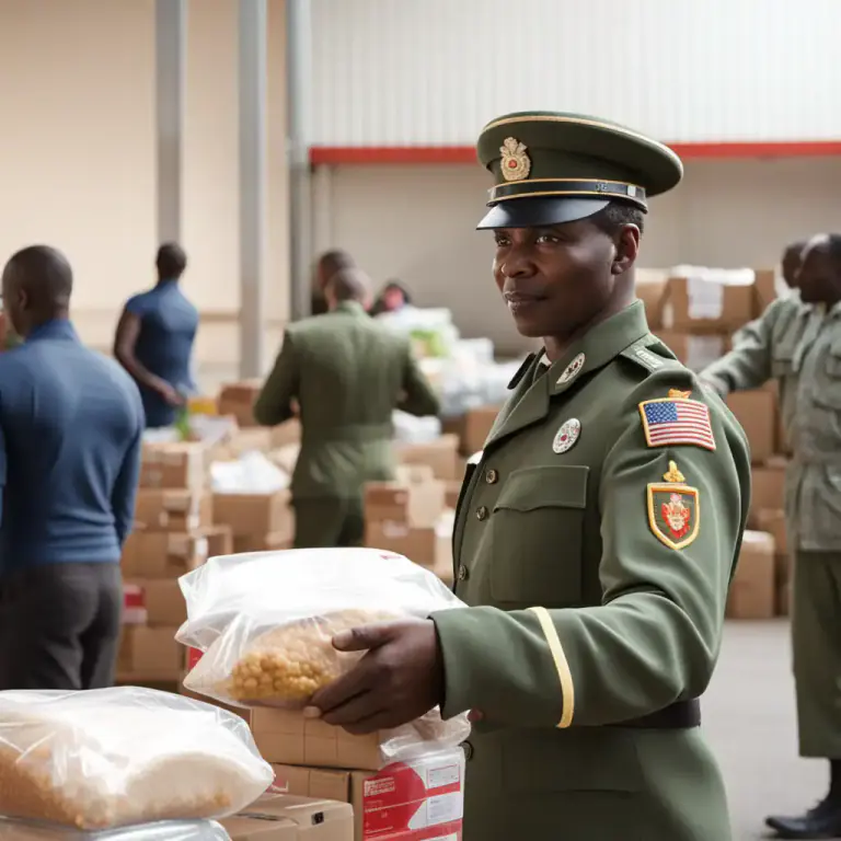 Visual representation of "commissary" - An officer in the military or public service in charge of providing food and supplies.