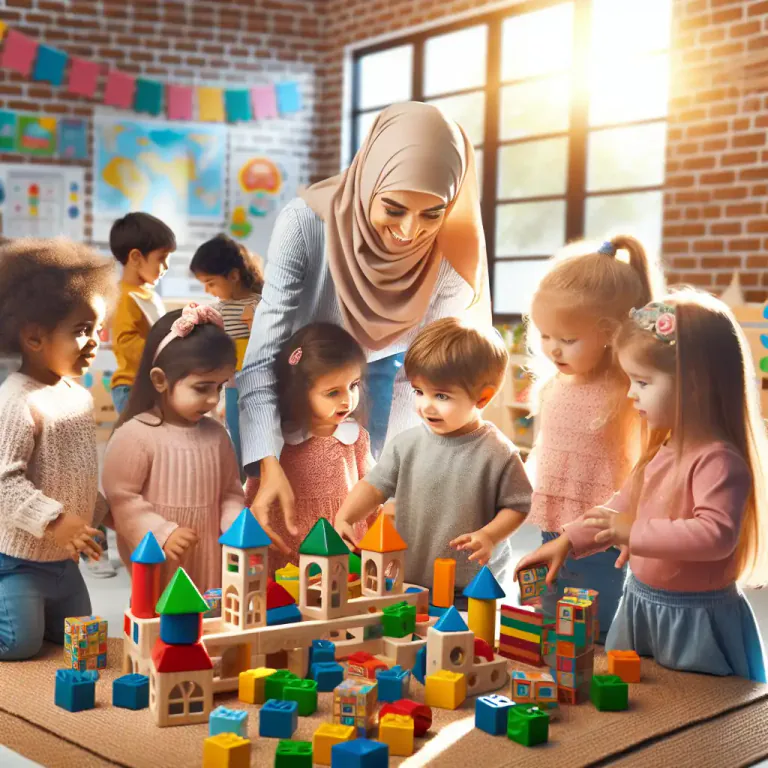 Visual representation of "kindergarten" - A nursery where children are educated and cared before they start compulsory school.