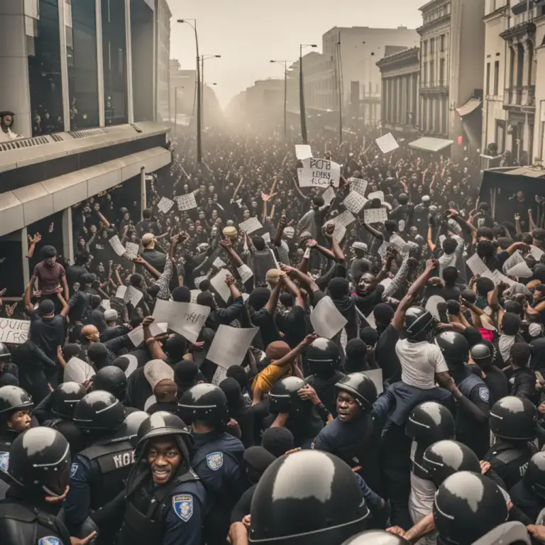 Visual representation of "all hell broke loose" - Situation becomes chaotic or out of control