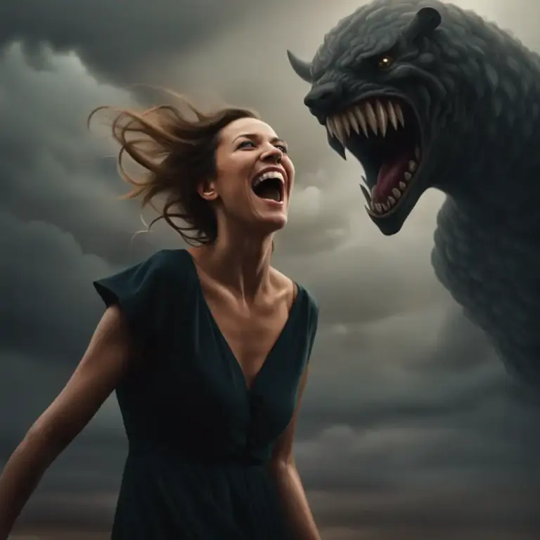 Visual representation of "laugh in somebody’s face" - To dismiss or reject something by laughing at it.