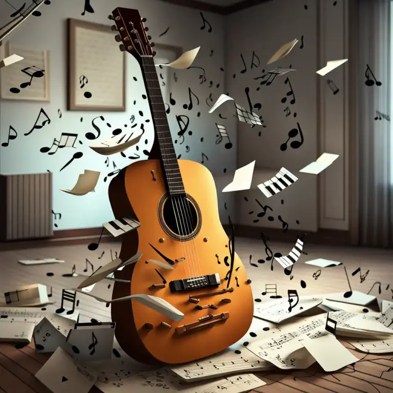 Visual representation of "be in/out of tune" - When a musical instrument or voice does not produce sounds at the correct pitch, making it sound unpleasant or wrong.