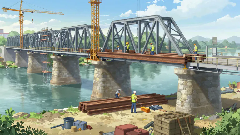 Visual representation of "build" - To construct something by putting parts or materials together