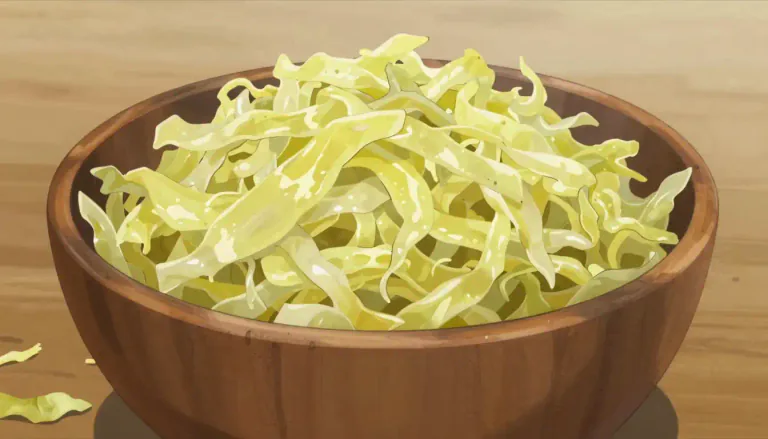 Visual representation of "kraut" - Short form for 'sauerkraut', a type of pickled cabbage, often used as food.