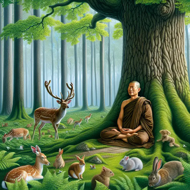 Visual representation of "buddhism" - A philosophical system including belief in the fundamental worth of all living things and avoidance of violence to others.
