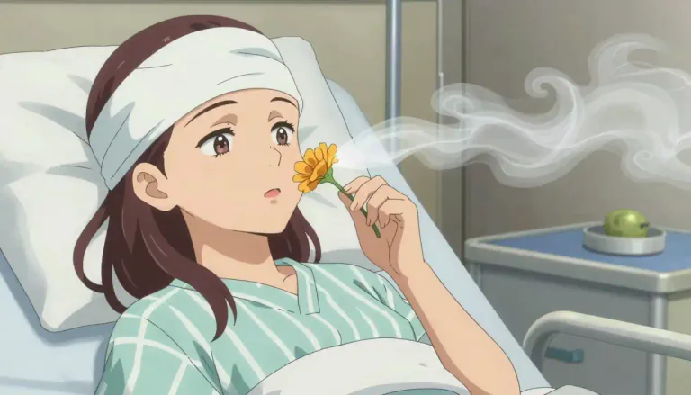 Visual representation of "anosmia" - Anosmia can occur after head trauma or as a side effect of certain medications.