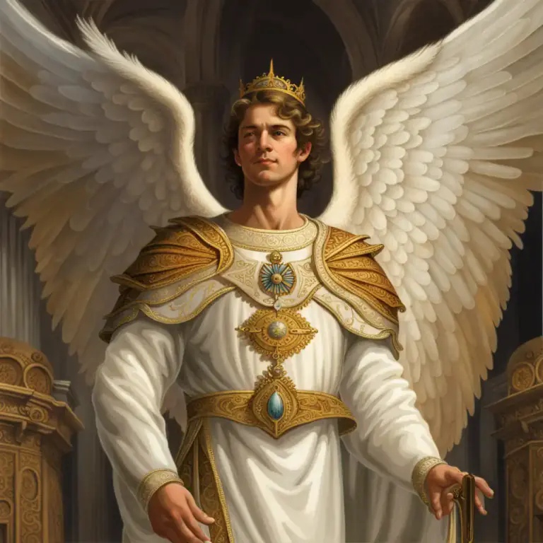 Visual representation of "prince" - In Christian contexts, an angel of high rank.