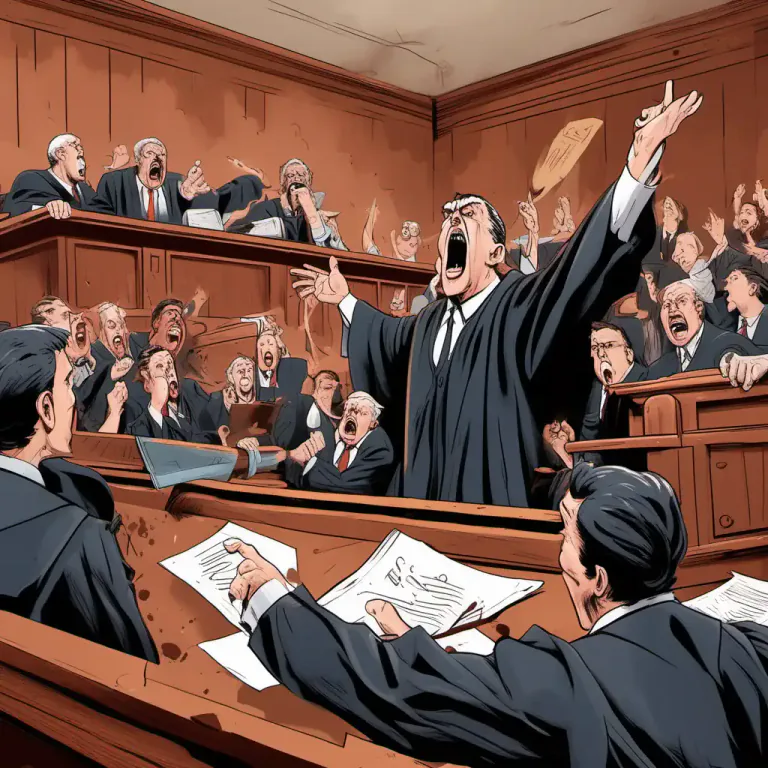 Visual representation of "Order! Order!" - A call to get people under control and maintain quiet in procedures, like in court or within a Parliament session.