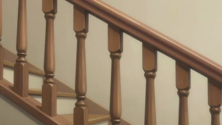 Visual representation of "baluster" - A short post or pillar that is used to support a rail in a staircase or a balcony