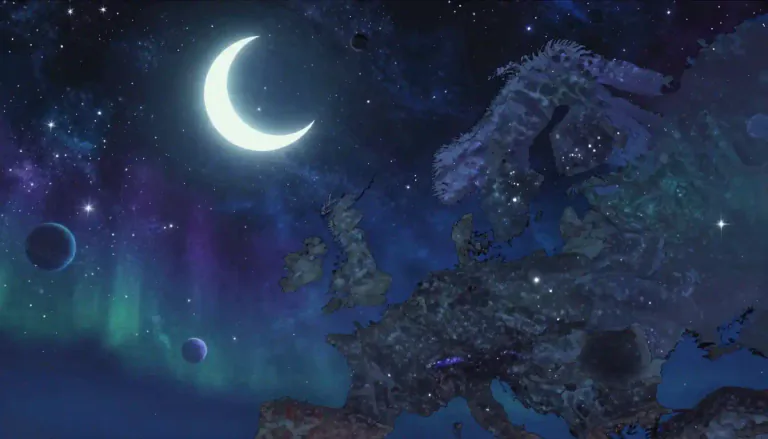 Visual representation of "celestial" - Related to the sky or space