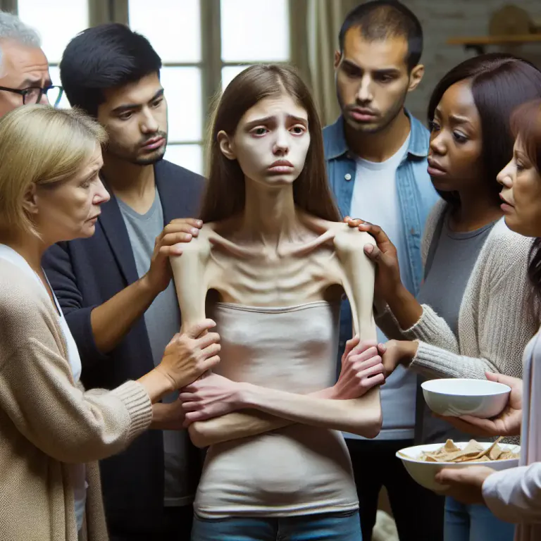 Visual representation of "anorexic" - Very skinny, to the point of looking unhealthy.
