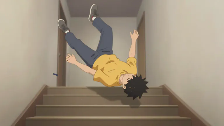 Visual representation of "tumble" - A sudden or headlong fall