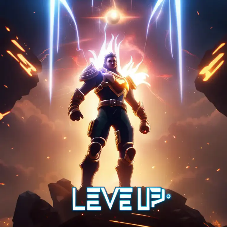 Visual representation of "level up" - To improve your skills or character in a game so they are more powerful.