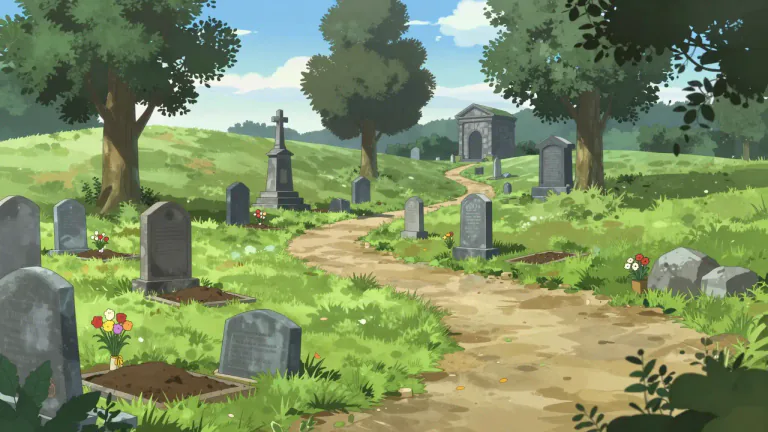 Visual representation of "cemetery" - A place where dead people are buried