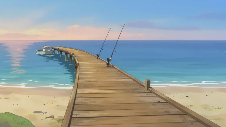 Visual representation of "jetty" - A structure that sticks out into water, usually used for boats to dock or people to fish from.