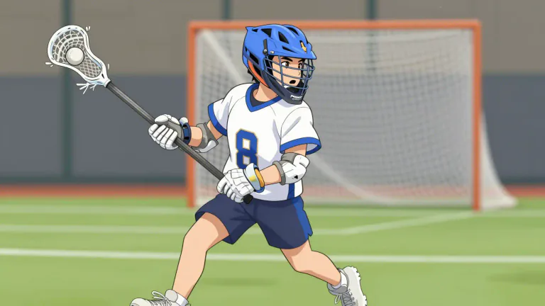 Visual representation of "cradle" - In sports, particularly lacrosse, to keep the ball from coming out of the pocket of the head of the stick by rocking the stick back and forth, or side to side