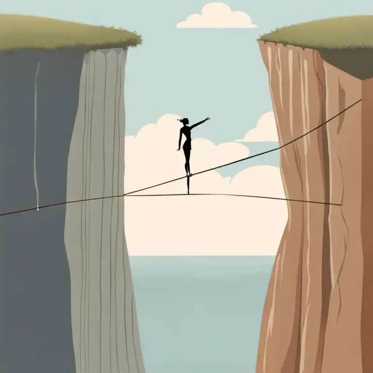 Visual representation of "the happy/golden mean" - A desirable middle position in between two extremes, balance.