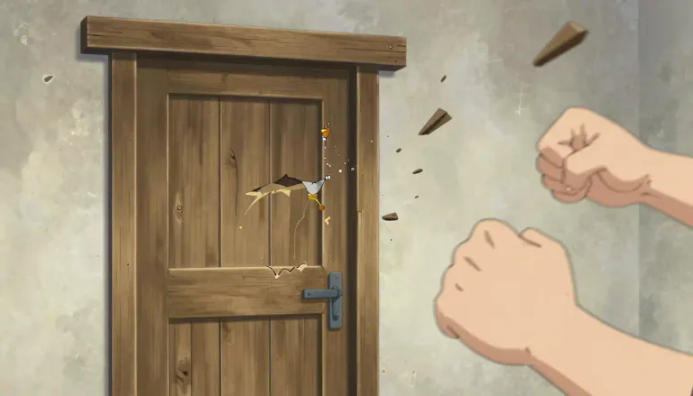Visual representation of "batter" - to hit someone or something hard many times, especially in a way that causes serious damage