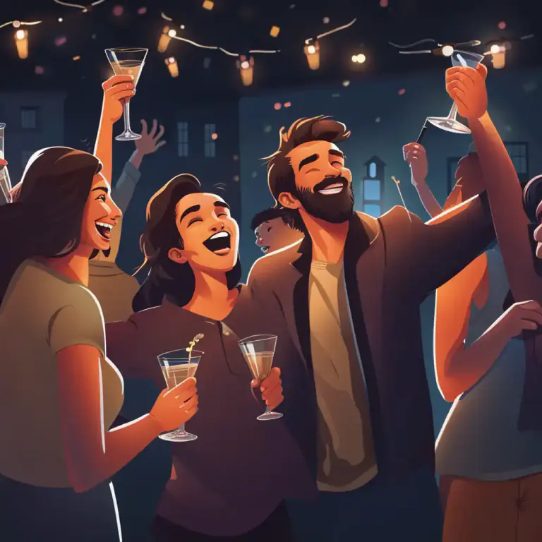 Visual representation of "drink to" - To consume alcohol as a means of celebrating or marking an event