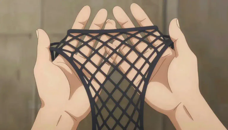 Visual representation of "fishnet" - A type of material with a open, usually diamond-shaped, knit