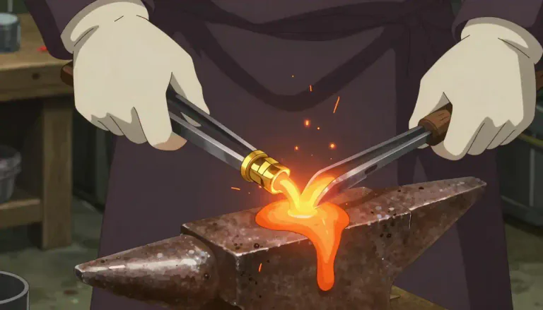 Visual representation of "reflow" - To make something, especially metal, liquid again by heating it.