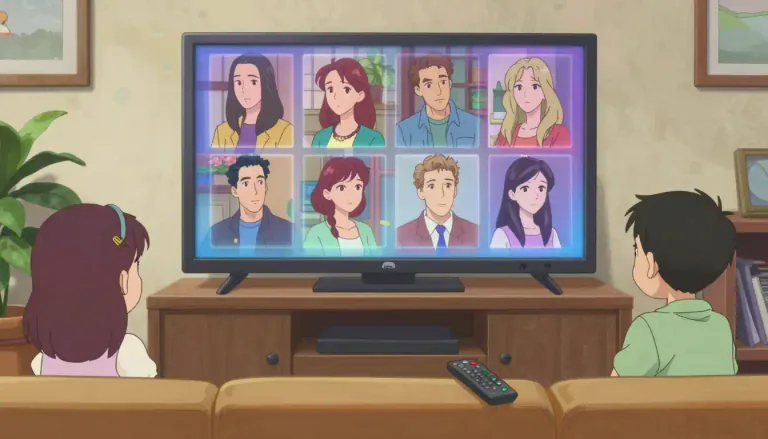 Visual representation of "rerun" - A television program or movie that is shown again.