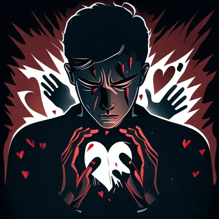 Visual representation of "tear/rip the heart out of something" - To cause someone intense emotional pain or distress