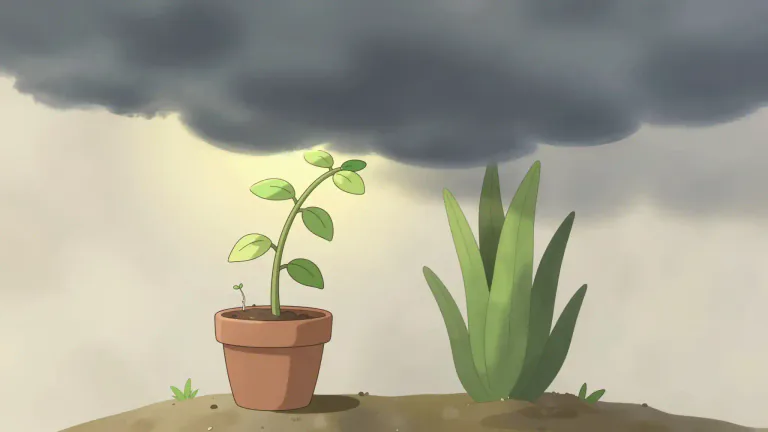Visual representation of "stunt" - To stop or slow down the growth or development of something