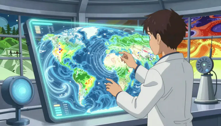 Visual representation of "climatological" - Related to climate study and patterns.