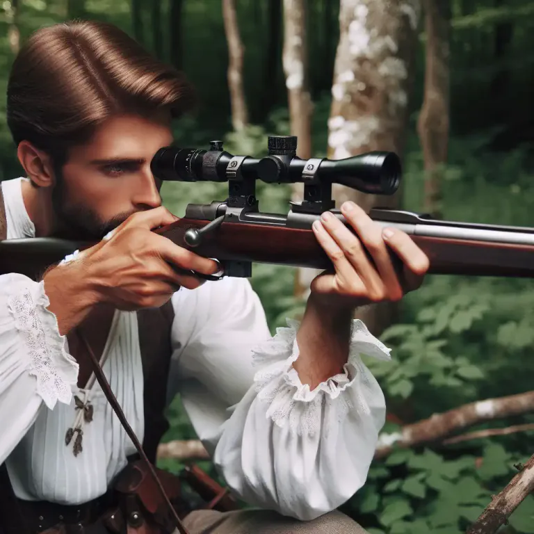 Visual representation of "scope" - A device attached to a gun which helps aiming accurately