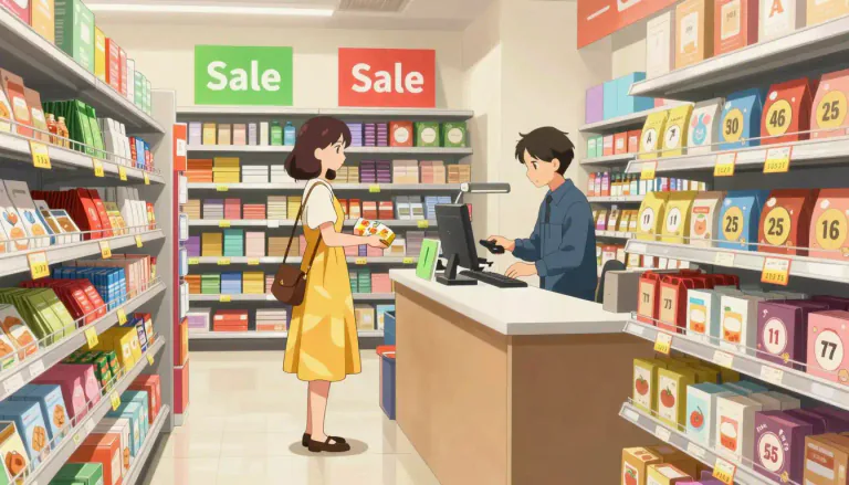 Visual representation of "discounter" - A store or company that sells goods at a price lower than the usual price.